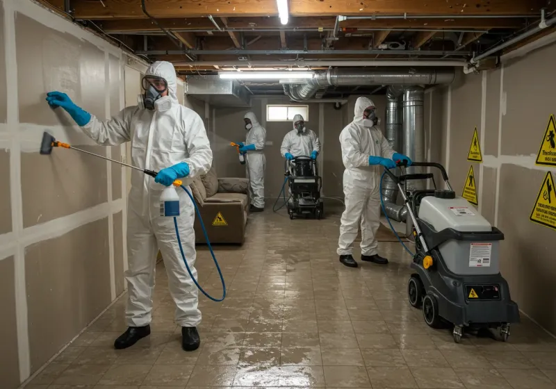 Basement Moisture Removal and Structural Drying process in Summerdale, AL